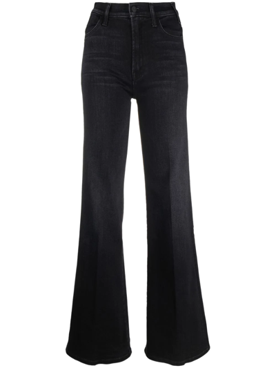 Mother The Hustler High-waisted Wide Leg Jeans In Blue