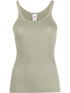 Re/done Ribbed-knit Tank Top In Green