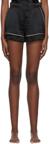 Agent Provocateur Classic Contrast-piping Silk Pajama Shorts In 001650 Black/pink