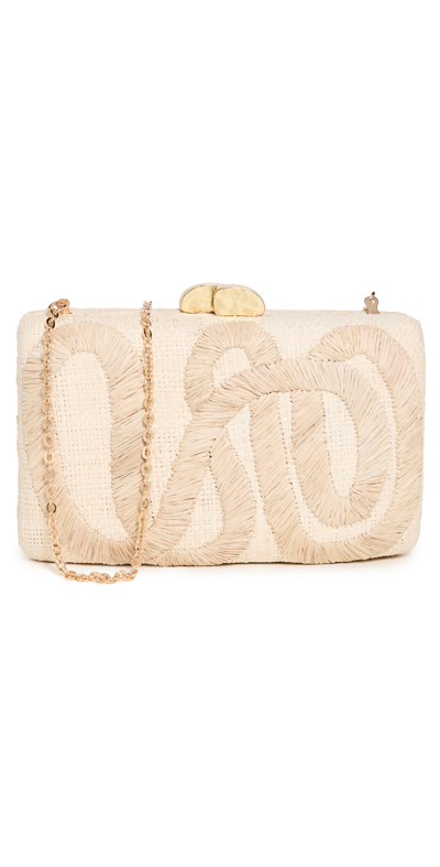 Kayu Kelsey Embroidered Clutch In Natural