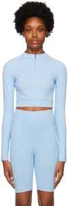 Norba Ssense Exclusive Blue Zip Sport Top In Blue