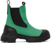 Ganni Recycled Rubber Ankle Boots In 801 Kelly Green
