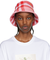 Burberry Pink Tartan Print Bucket Hat In Pink Ip Check