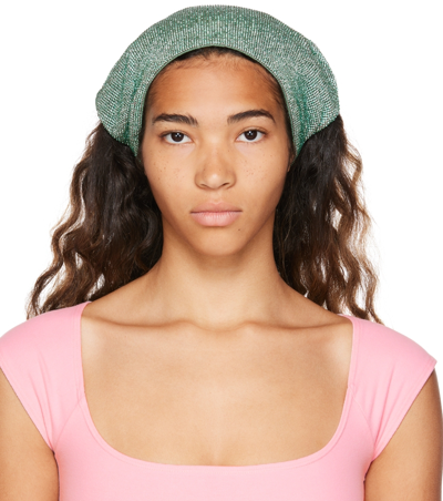 Kara Green Crystal Mesh Headscarf In Erinite