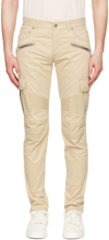 BALMAIN BEIGE COTTON CARGO PANTS