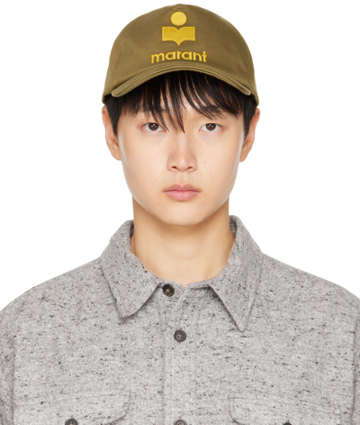 Isabel Marant Embroidered-logo Cap In Green
