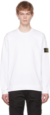 Stone Island White Cotton Long Sleeve T-shirt