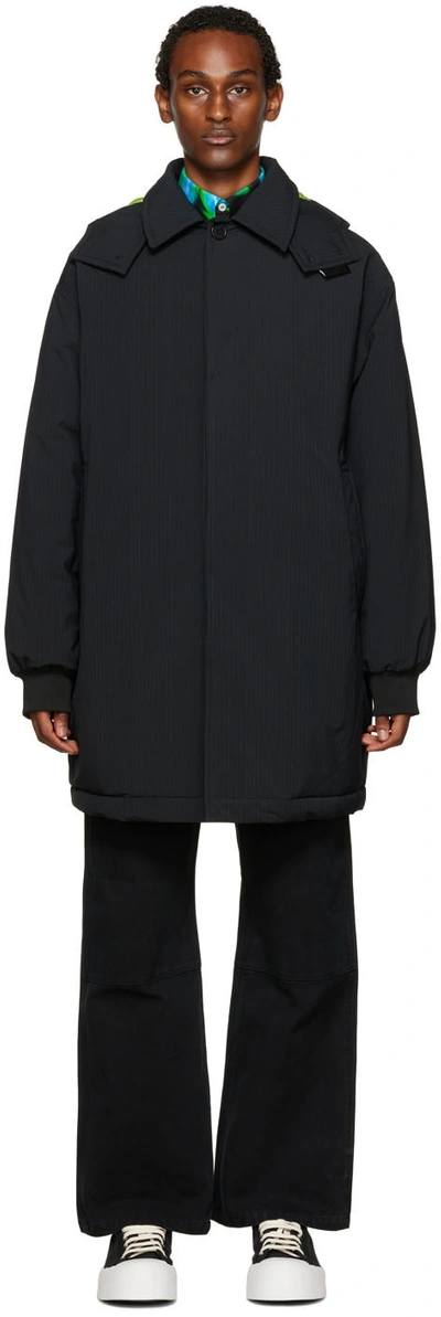 Msgm Black Insulated Coat In 99 Black