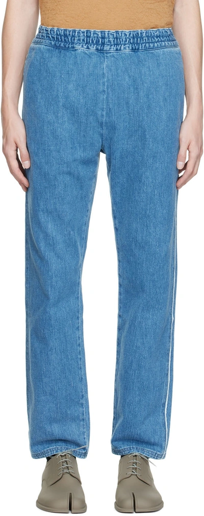 Non+ Blue Track Jeans In Washed