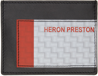 Heron Preston Black Tape Card Holder In Black White