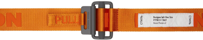 Heron Preston Orange Classic Buckle Tape Belt In Orange,grey