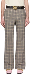 GUCCI GRAY PRINCE OF WALES TROUSERS
