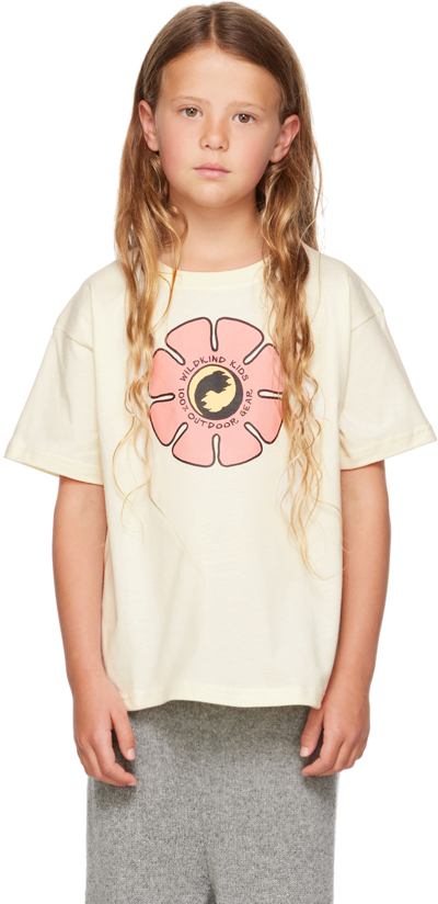 Wildkind Kids Off-white Flower Power T-shirt In Flower Power Off Whi