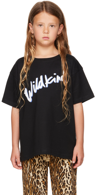 Wildkind Kids Black Oversized T-shirt In  Scribble Bl