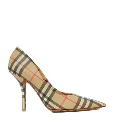 Burberry Vintage Check Pumps 100 In Beige
