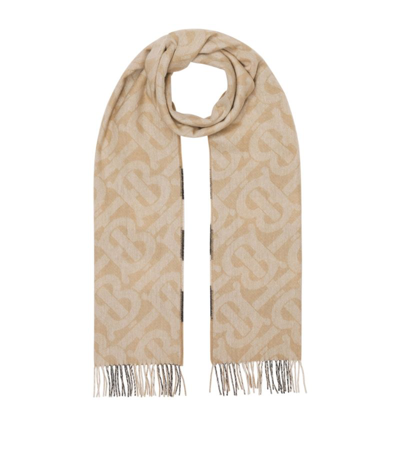 Burberry Cashmere Montage Scarf In Neutrals