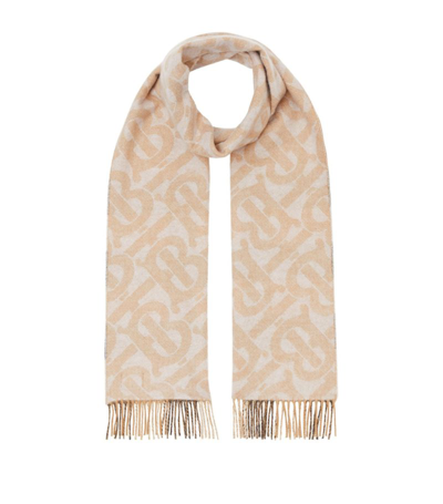 Burberry Cashmere Oversized Montage Scarf In Neutrals