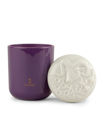 Lladrò Goat Candle (200g) In White And Violet