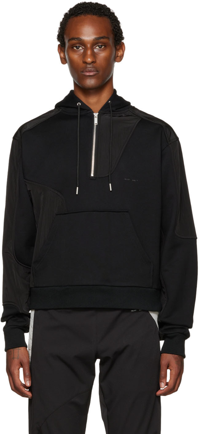 Heliot Emil Black Paneled Hoodie