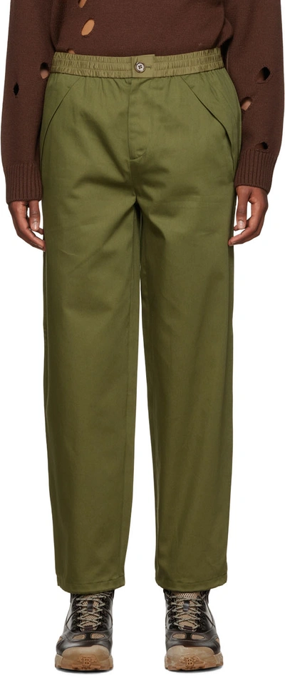 Burberry Green Ernest Trousers In Olive