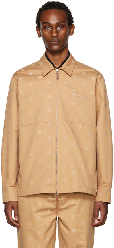 Burberry Tan Honley Shirt In Camel/softfawn Ip