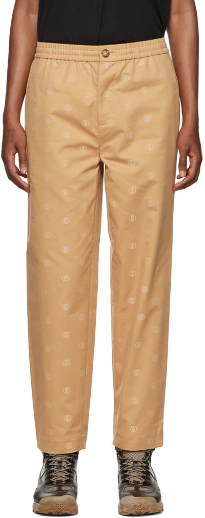 Burberry Tan Merrick Trousers In Camel/softfawn Ip