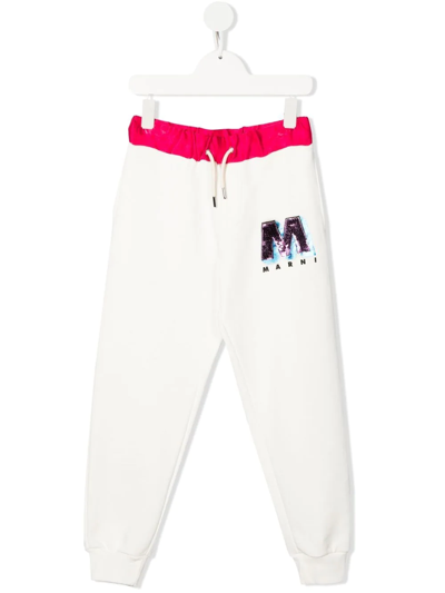 Marni Kids' Straight Leg Casual Trousers In White