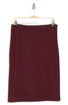 T Tahari Pull-on Ponte Pencil Skirt In Bourgogne