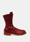 Guidi Red 310wz Front Zip Army Boots In Red