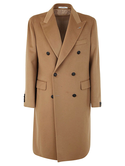 Tagliatore Double Breasted Coat In Grey
