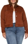 Liverpool Los Angeles Classic Denim Jacket In Cognac