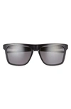 Oakley 57mm Polarized Rectangular Sunglasses In Black Grey