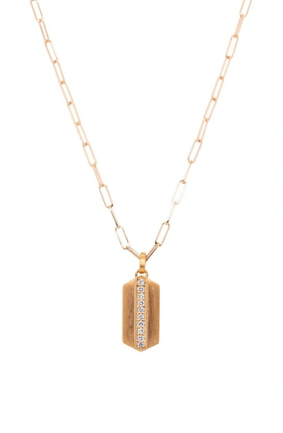 Sethi Couture Large Maya Diamond Pendant Necklace In Rose Gold
