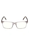 Tom Ford 55mm Rectangular Blue Light Blocking Glasses In Gray