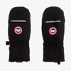 CANADA GOOSE BLACK DOWN PADDED MITTENS