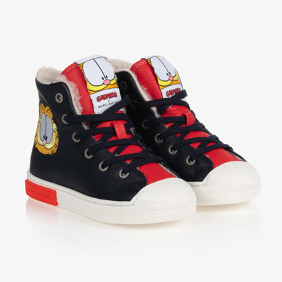 Marc Jacobs Kids'  Boys Garfield High Top Trainers In Blue