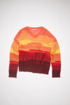 Acne Studios Ombré Knitted Sweater In Coral Red,burgundy