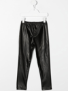 Chiara Ferragni Girls Faux Leather Leggings In Black