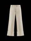 Moncler Genius 2 Moncler 1952 Crop Cuff Wide Leg Cotton Pants In Nude & Neutrals