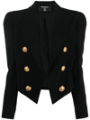 Balmain Spencer Cropped Cotton Jacket In Nero