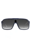 Carrera Eyewear 99mm Oversize Rectangular Sunglasses In Blue White / Grey Shaded