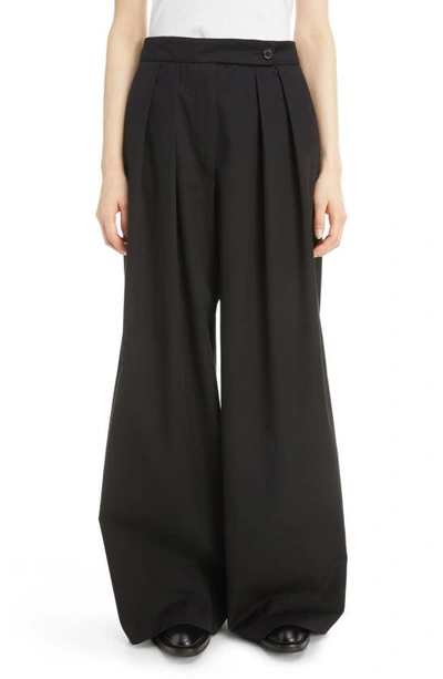 ボトムスその他 Dries Van Noten Wide black cotton trousers Dries Van Noten Podium Pleated Wide Leg Cotton Pants In