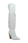 Dingo Kitty Kat Over The Knee Boot In Turquoise