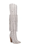 Dingo Kitty Kat Over The Knee Boot In White