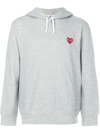 COMME DES GARÇONS PLAY HOODED SWEATSHIRT WITH EMBROIDERED LOGO