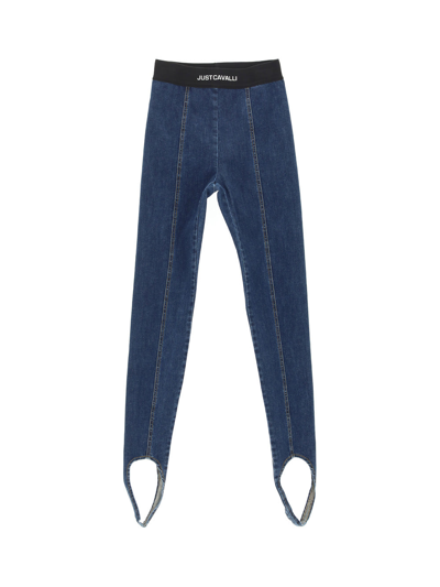 Just Cavalli Logo Waistband High In Indigo