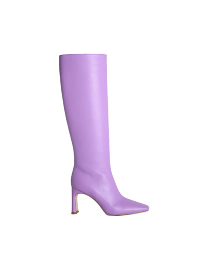 Liu •jo Squared Lh 01 High Heels Boots In Viola Leather In Violet