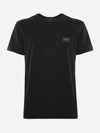 DOLCE & GABBANA COTTON T-SHIRT WITH LOGOED PLAQUE