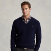 Polo Ralph Lauren Wool V-neck Sweater In Hunter Navy