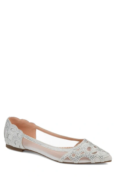 Journee Collection Batavia Rhinestone Flat In White